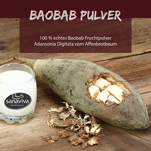 Baobab Bio Pulver sanaviva veganes Superfood - reines Naturpulver reich an Antioxidantien und Ballaststoffen